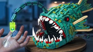 Мы поймали зубастое морское чудовище. Готовим рыбу из Лего
