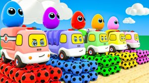 Песня для игры в бинго Горка для игры в мяч с разноцветными машинками Учим цвета с пожарной машиной