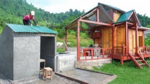 Строю ванну комнату из кирпича с крышей из гофрированного железа. Серия 13. Хуан Ли