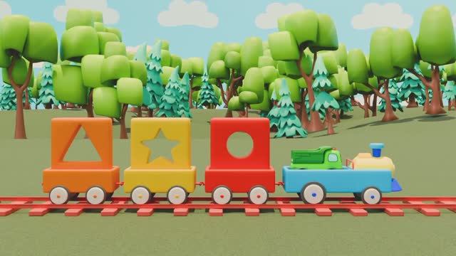 Паровозик с фигурками. Мультик для детей