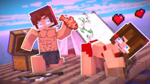 Сестра Джей Джей на ПЛОТУ ЛЮБВИ в ОКЕАНЕ - Мультики про Майнкрафт