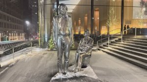 Снегопад на Таймс-Сквер в Нью-Йорке. Прогулка по Нью-Йорку❄️☃️☔