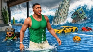 ГИГАНТСКОЕ ЦУНАМИ РАЗРУШИЛО ДОМ ФРАНКЛИНА В ГТА 5!