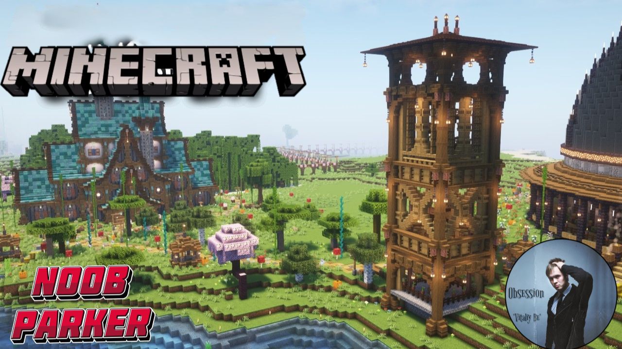 Расслабляющий лонгплей в Майнкрафте - Строительство сторожевой башни на берегу озера. Minecraft.