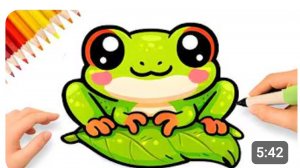 Как легко и быстро нарисовать милую лягушку шаг за шагом 🐸💚