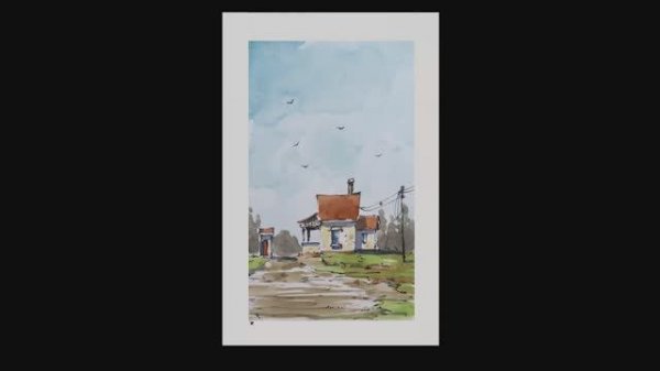 A simple Line and wash in Full Real time watercolor by Nil Rocha