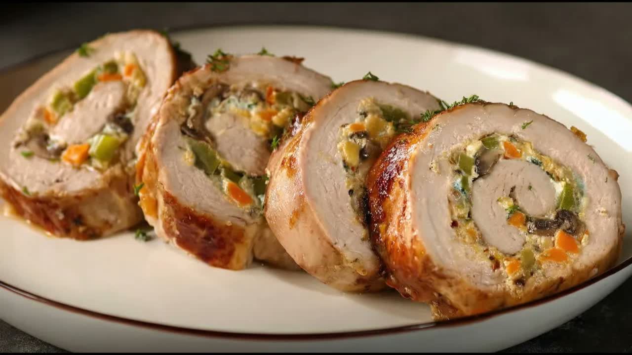 Мясо тает во рту! Гости были в восторге! Вкусно, как в ресторане. Просто заверните мясо в рулет. смотреть онлайн