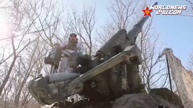 Russian Group of Forces destroyed a camouflaged Ukrainian Armed Forces gun in the Seversky direction смотреть онлайн