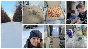 ЗАКАЗАЛИ ПИЦЦУ. НА УЛИЦЕ ОТТЕПЕЛЬ. ПРОГУЛЯЛИСЬ С СЕСТРОЙ ДО МАГНИТА