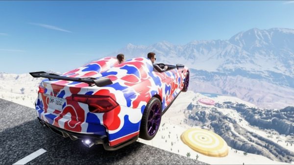 BeamNG Drive - Эпичные высокоскоростные прыжки на автомобиле