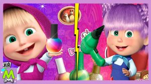 Маша и Медведь Наводят Красоту.Красивые Прически и Маникюр для Маши.Мультик Игра