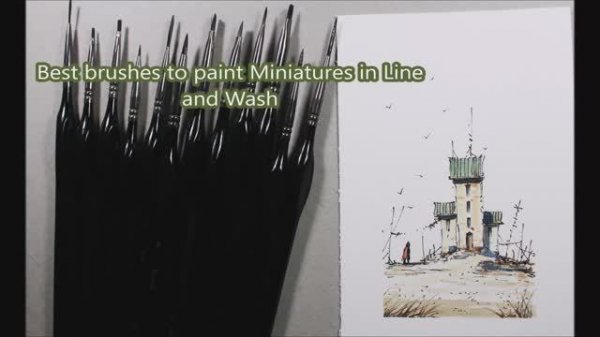 Best brushes to paint Miniatures in line and wash Watercolor By Nil Rocha