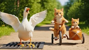 Кошка-мама спасает утят, купает их и готовит им спагетти! 🍝🦆