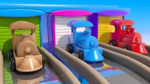 Изучайте цвета и цифры с помощью деревянного поезда и горки