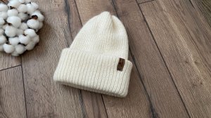 Шапка спицами с двойным отворотом. Мастер-класс