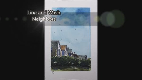 📹 Line and Wash watercolor easy style in full Real Time By Nil Rocha