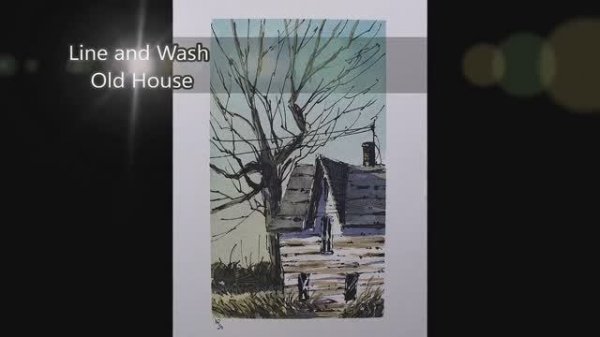 📹 Line and Wash Old house in crooked lines,watercolor Full Real Time By Nil Rocha