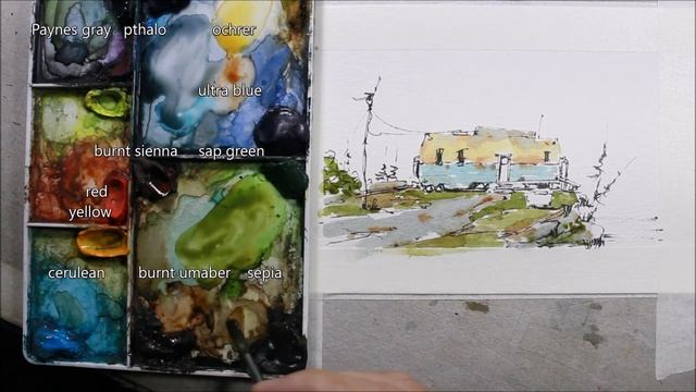 Trailer Line and wash watercolor for beginners in full real time by Nil Rocha смотреть онлайн