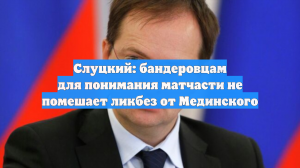 Слуцкий: бандеровцам для понимания матчасти не помешает ликбез от Мединского