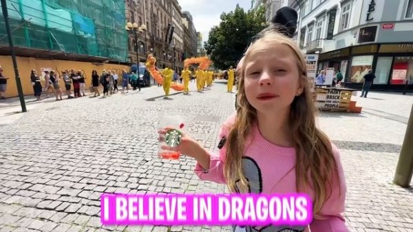 Nastya and her funny Vlog in Prague