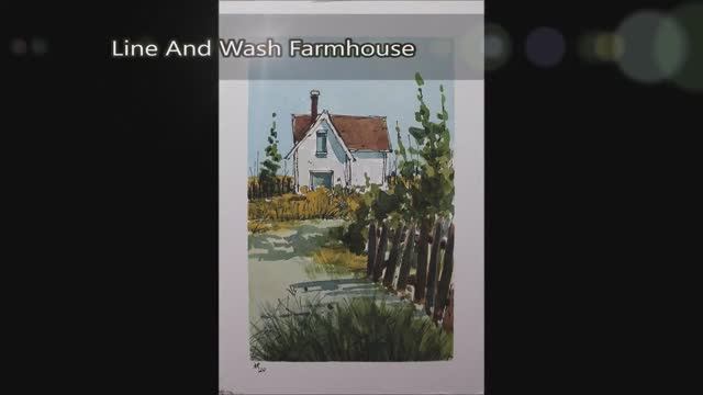 Pen and Wash Farmhouse Watercolor Tutorial.Quick and Fun beginner Lessons.Nil Rocha