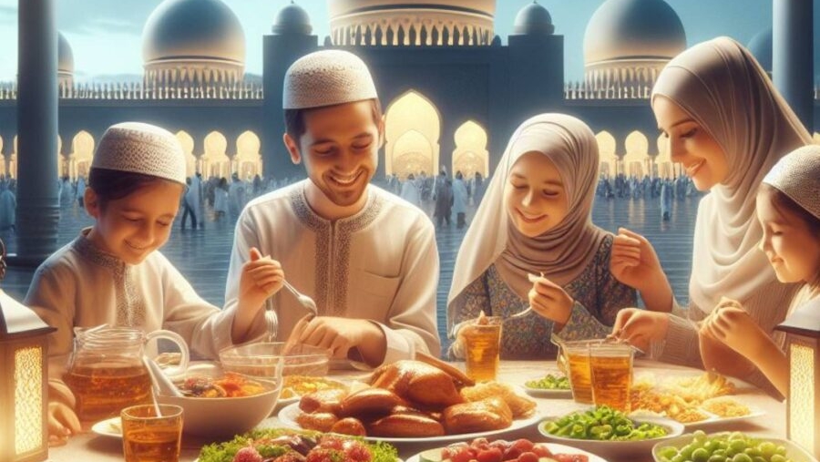 Поздравляю с началом священного месяца Рамадан. Красивая музыкальная открытка. смотреть онлайн