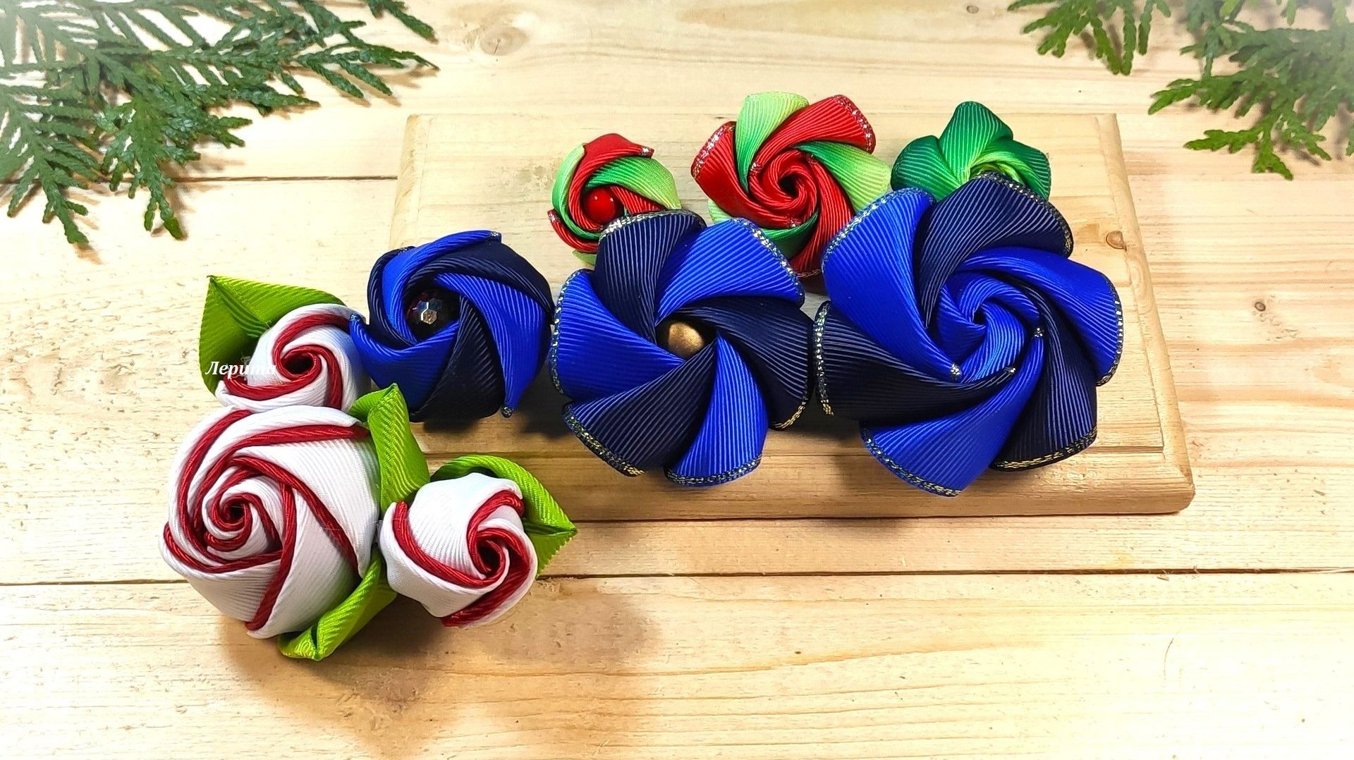 Простые цветы из репсовых лент, цветы канзаши своими руками. смотреть онлайн