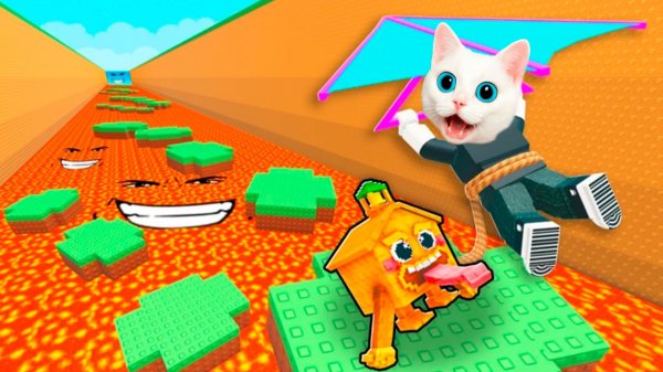 СПАСАЮ МОЗГИ ОТ ЛАВЫ НА ГЛАЙДЕРЕ В РОБЛОКС! КОТЁНОК КРОНОС