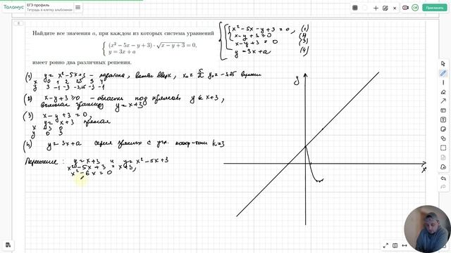 Графическое решение системы с параметром ЕГЭ 2024 года