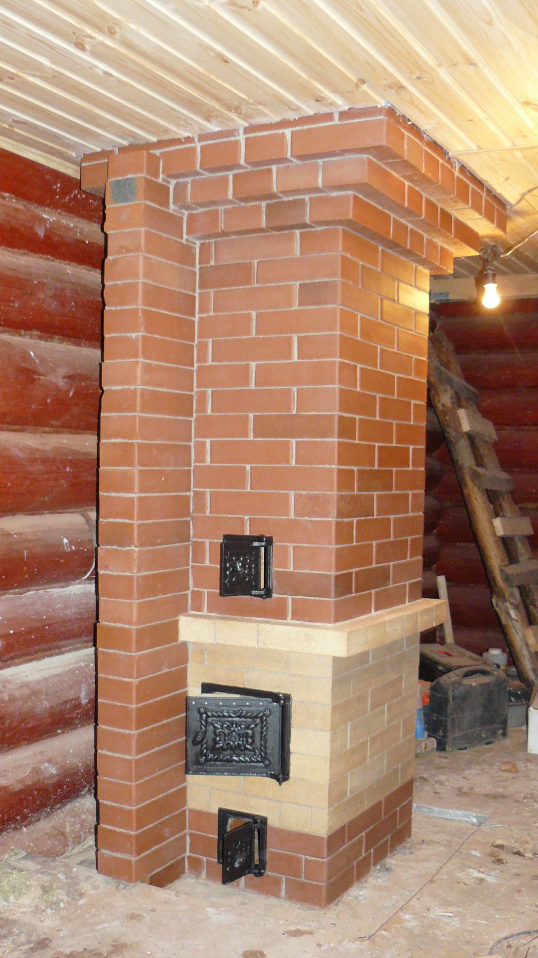 ПЕЧИ и КАМИНЫ 21-го века из кирпича. Печь-колонна на два этажа. смотреть онлайн