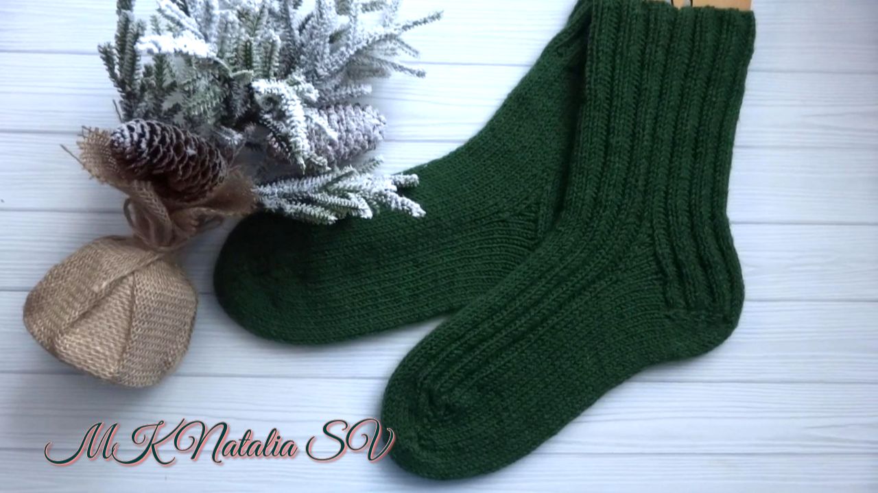 Носки мужские "Хвойный уют". Подробный мастер - класс смотреть онлайн