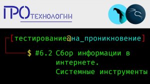 Pentest 6.2 Сбор информации в интернете. Системные инструменты