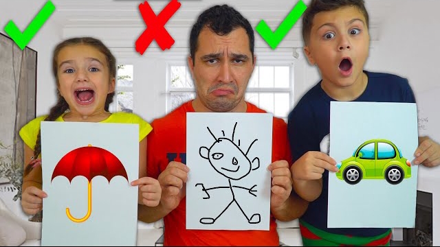 КТО ЛУЧШЕ НАРИСУЕТ ЧЕЛЛЕНДЖ Зачем ПАПА ЭТО ВСЕ ПРИДУМАЛ КАМИЛЬ И АМИНКА КИКИДО смотреть онлайн