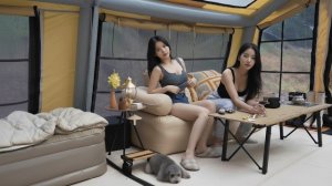 Кемпинг в дождь в 3х комнатной уютной палатке. Бушкрафт