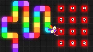 🐍Змейка в новом лабиринте Марио! Кушает блоки и растёт!