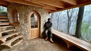 Строю в лесу каменную хижину от фундамента до крыши. Бушкрафт