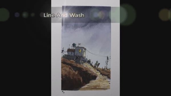 🍿 Line and wash watercolor Start To Finish Process in Full Real time.Nil Rocha