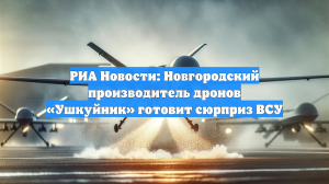 РИА Новости: Новгородский производитель дронов «Ушкуйник» готовит сюрприз ВСУ