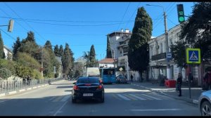 Ялта. По ул. Кирова, Садовой, К.Маркса до Московской ул. 10.02.2026. Крым. Crimea. Yalta.