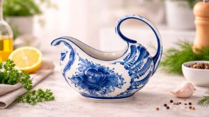 Соусник средний «Нежность», гжельский фарфор