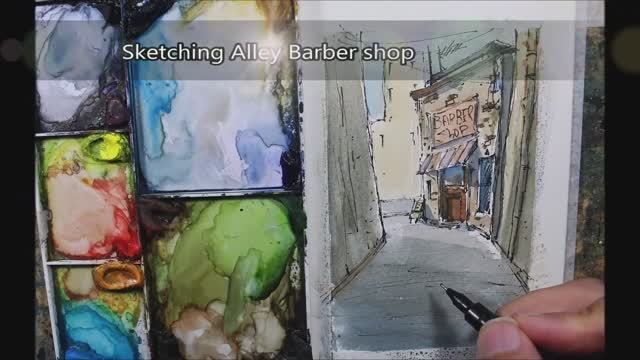 📹 Sketching Alley Barber Shop In Full Real Time Sketch, easy style,Watercolor By Nil Rocha смотреть онлайн