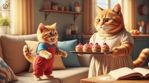 Грустный рыжий котенок плачет, требуя кекс 💔🧁 — Кошка-мама тайно печет огромный сюрприз ❤️🐾