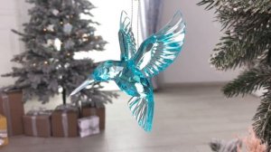 Ёлочное украшение ХРУСТАЛЬНАЯ КОЛИБРИ, акрил, прозрачно-голубой, 13 см, 201567