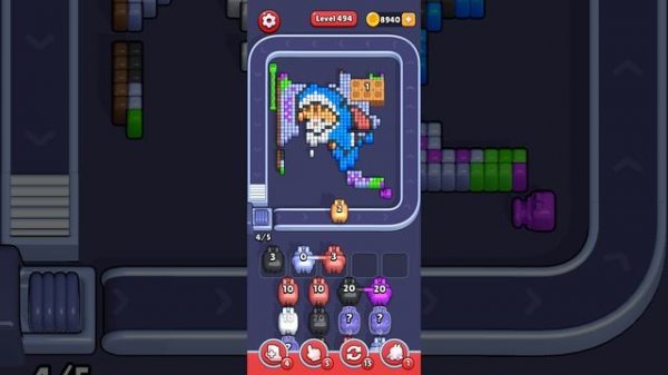 Прохождение 494 уровня Pixel Flow