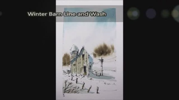 📹 Winter Barn Line and Wash In Full Real Time watercolor by Nil Rocha