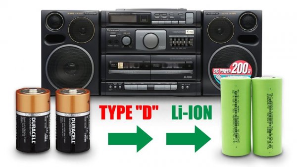 Li-Ion аккумулятор в винтажную магнитолу без переделки корпуса. Panasonic Platinum collection