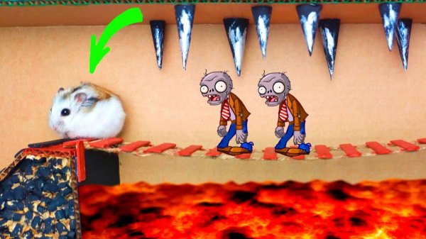 🐹Hamster vs Zombies. Побег хомяка из лабиринта с препятствиями