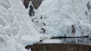 Мороз превратил водопад в ледяную скульптуру в Китае