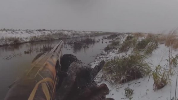 охота на УТКУ в снежном канале .январь