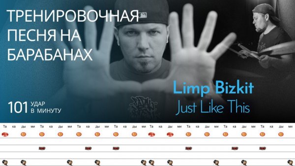 Limp Bizkit - Just like This / 101 bpm / Тренировочная песня для барабанов